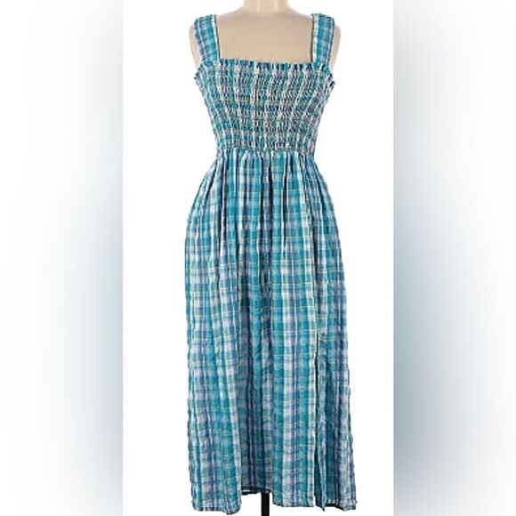 Nicholas Plaid Smocked Apron Dress Size 4 - Picture 3 of 6